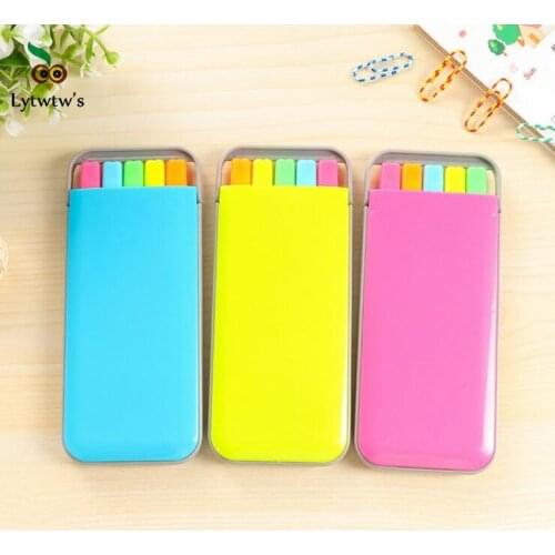 Ellen Brook 1 Set Korean Creativity Candy Color High-capacity Expression 5 Color Cute Art Marker Graffiti Pens with Fragrance