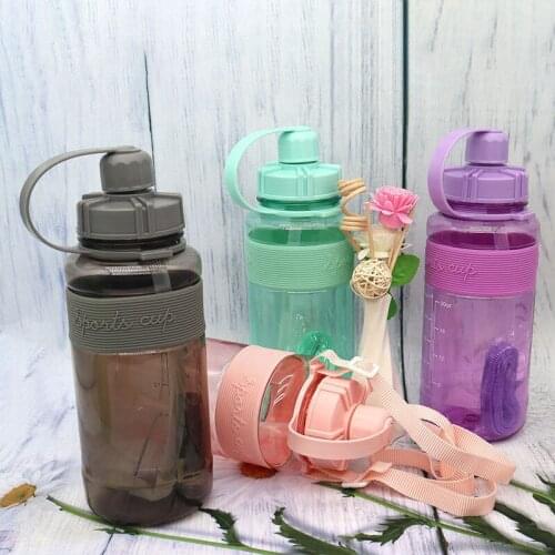 Hot Sale Large Capacity Water Cup 1000ml Outdoor Sports Water Bottle Portable Plastic Leakproof Drinkware Straw Drinking Cup