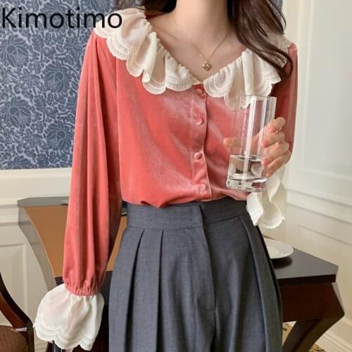 Женские вельветовые рубашки Kimotimo China At AliExpress