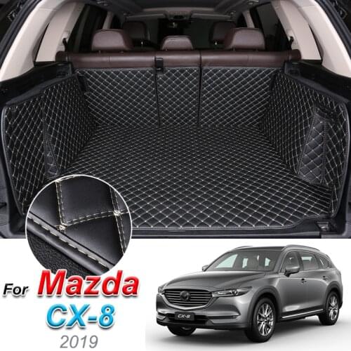 The Trunk Floor Leather Liner Car Trunk Mat Cargo Compartment Floor Carpet For Mazda CX-8 2019