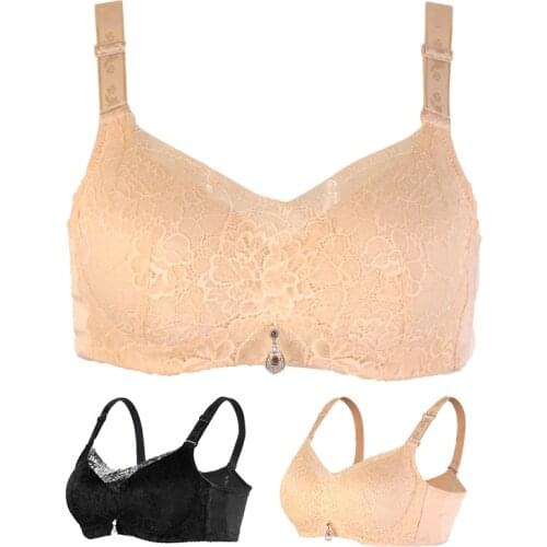 Lace Silicone Fake Breast Bra Sexy Pocket Bra Mastectomy Bra Sexy For Crossdresser Mastectomy Drag Queen Ajusen