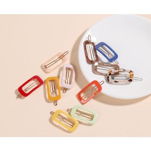 Ins hot sale wholesale price acrylic candy color flower bar hair clips hairpin accessories grips for kids girls