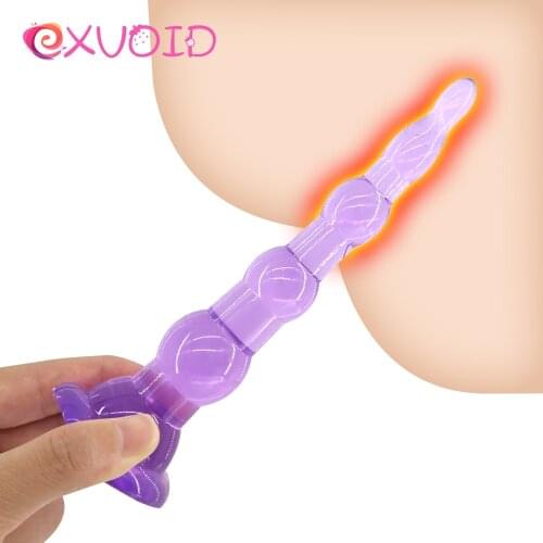 EXVOID G Spot Massager Anus Dilator Vagina Open Adult Products Jelly Anal Beads Sex Toys for Men Women Butt Plug for Beginner