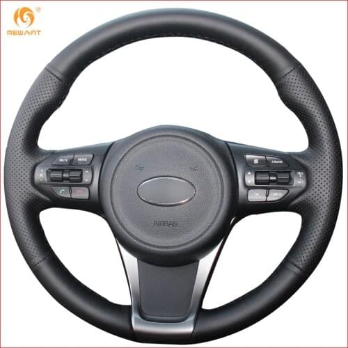 MEWANT for Kia Sorento 2016-2018 Sedona Black Artificial Leather Car Steering Wheel Cover Interior Accessories Parts