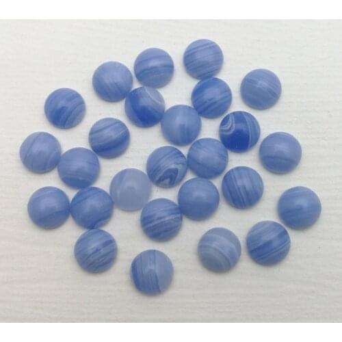 Fashion 8mm blue striped stone beads charms round CAB CABOCHON Wholesale 50pcs for jewelry necklace accessories Free shipping