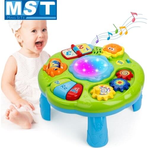 Infants Musical Instrument Learning Table Baby Toys Animals Piano Early Educational Study Activity Center Music Game For Kids