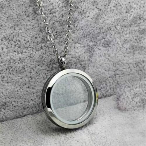 Stainless Steel Cremation Round Urn Necklace Ashes Jewelry for Women Men Pet Keepsake Pendant Memorial Locket Ash Holder
