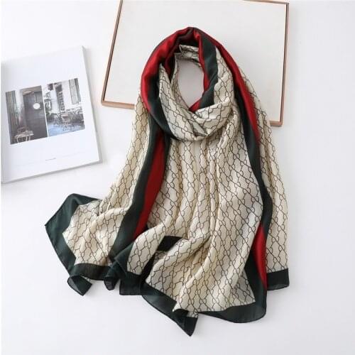 New European and American Street Classic Pattern Famous Scarf All-match Silk Custom Scarf Long Shawl women scarf silk fashion