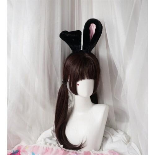 Cute Maid Plush Rabbit Ears Hairhoop Lolita Kawaii Hair Accessories Cosplay Sweet KC Headband D480