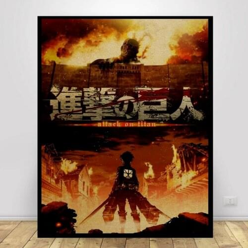 Anime Attack on Titan Posters Cosplay Game Home Decor Comic Exhibition Wall Hanging Scroll Art Painting Wall Art No Frame