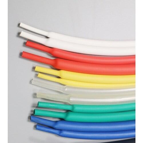 Freeshipping 5meter/lot 7.9mm Flame Retardant Durable Assorted Colors Ratio 3:1 Polyolefin Heat Shrink Tubing Tube 7 colorful