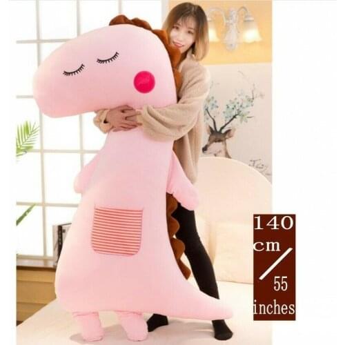55" Ins Style Hot Dinosaur Plush Toy Soft Stuffed Pillow Valentines Day Gift Plush Toys
