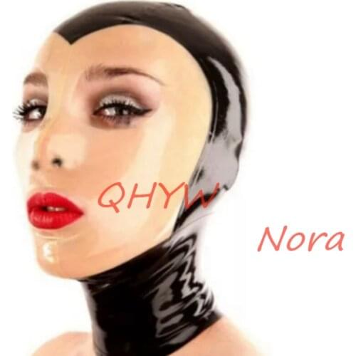 Sexy Handmade Latex Face Mask for Female Exotic Latex Full Breath Hoods Mask Cekc Lingerie Uniform