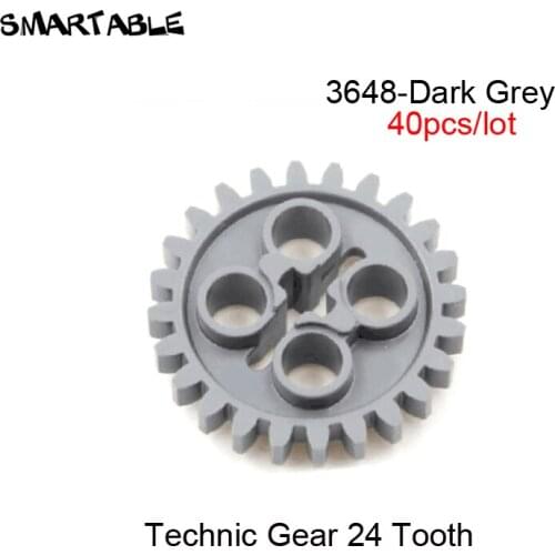 Smartable Technic Gear 24 Tooth Building Blocks MOC Parts Toys For EV3 Educational Compatible Major Brand 3648 40pcs/lot