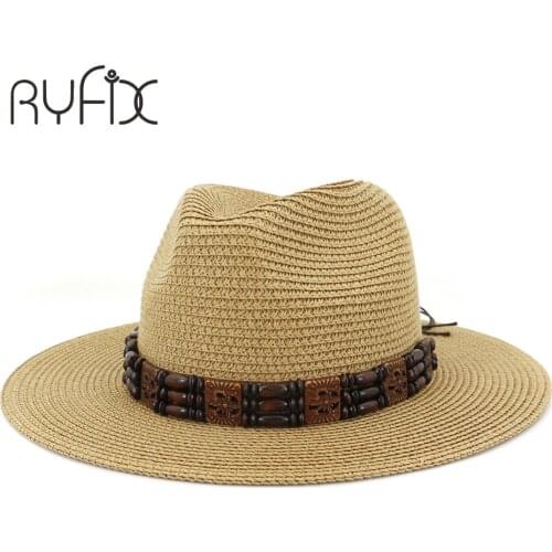 The new leisure men and womens flat edge straw hat womens beach hat outdoor travel sun hat jazz hat HA151