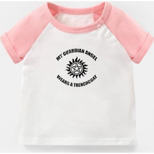 SUPERNATURAL Guardian Angel Vintage Tribe Totem Design Newborn Baby T-shirts Toddler Graphic Raglan Color Short Sleeve Tee Tops