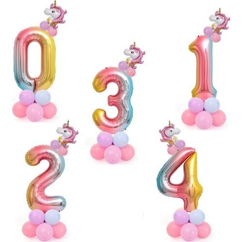 1st Number Balloon Happy Birthday Foil Balloons Baby Shower Kids Birthday Party Decorations Number Balloons Wedding Bride