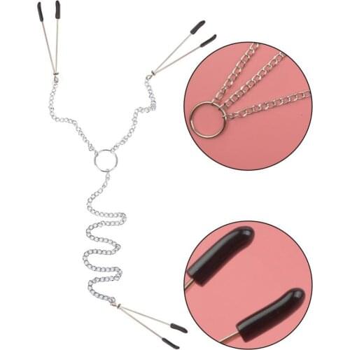 OLO Woman Sexy Nipple Clamps With Chain Labia Breast Nipple Clamps Sex Bondage Sexy Products Exotic Accessories