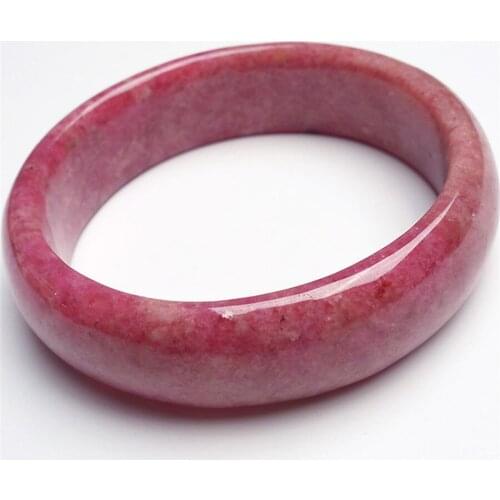 Genuine 100% Natural Rose Rhodonite Stone Women New Arrival Fashion Jewelry Round Charm Crystal Bangle Free Shipping Gift