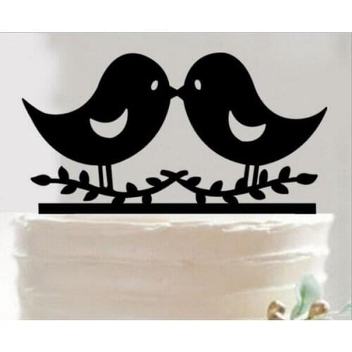 100pcs/lot Creative lovers of bird design wedding cake inserted card Wedding Cake Topper Party Cake Decorations