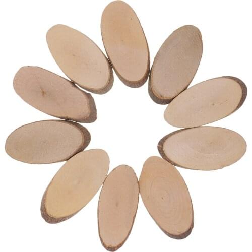 10x Oval Wood Slice Tree Trunk Craft Rustic Wedding Centerpieces Table Decor