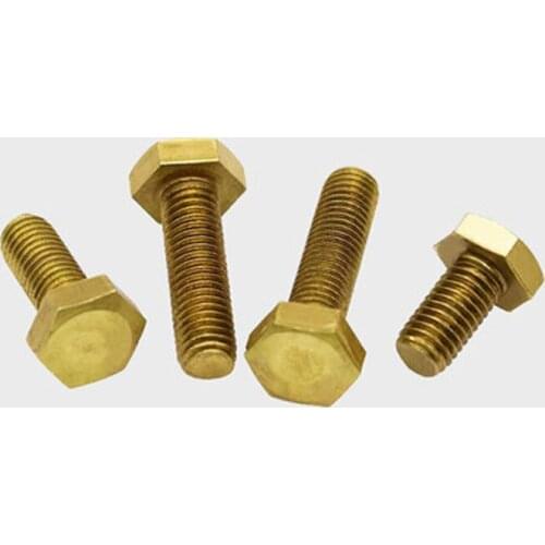 2pcs M14 M16 copper hex head screw bolts brass outer hexagon screws bolt 30-100mm length