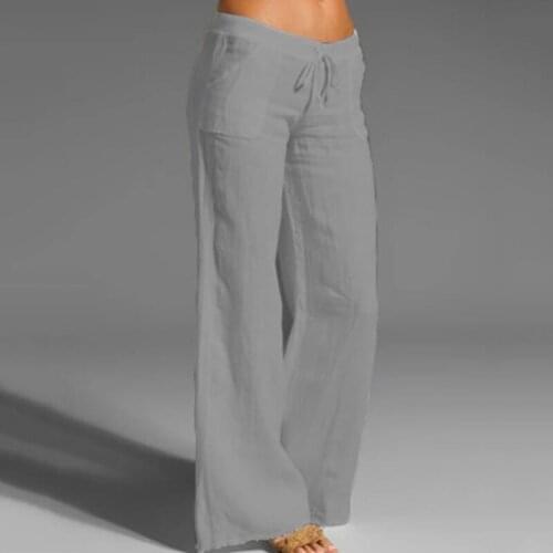 Women Long Pants High Waist Solid Straight Pants Wide Leg Pants Flared Trousers Slim Loose Pants/Flared