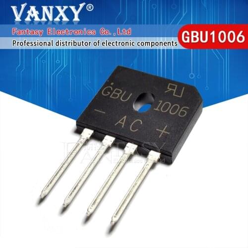 5pcs GBU1006 10A 600V DIP4