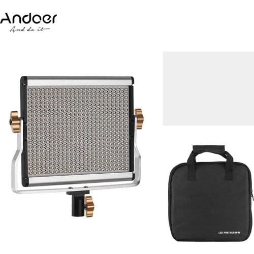 Andoer Portable LED Video Light 480 Beads 3200-5600K Dimmable LED Video Panel Light for Studio Photography Video Shooting