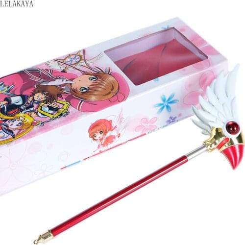 Anime Card captor Sakura the clow Action Figure Printed Metal Clear card Star Stick Magic Wand Collection Cosplay doll toy Gift