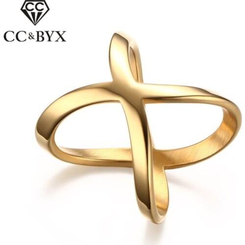 CC Titanium Steel Wedding Rings For Women And Men Trendy Jewelry Cross Ring Personality Creative Anillos Mujer CC1261
