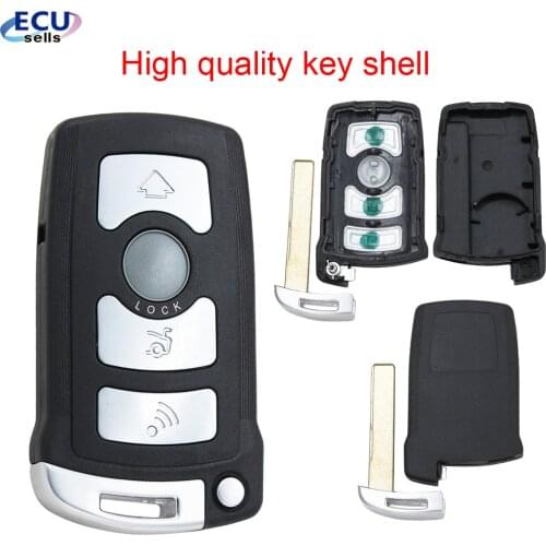 For BMW 7 Series E65 E66 E67 E68 745i 745Li 750i 750Li 760i 7b Car Key Shell 4 Buttons Smart Car Key Case With Blade