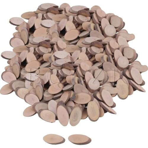 BQLZR 500 x Wood Slice Oval Log Disc 4x2x0.5cm for Arts & Crafts & Ornament