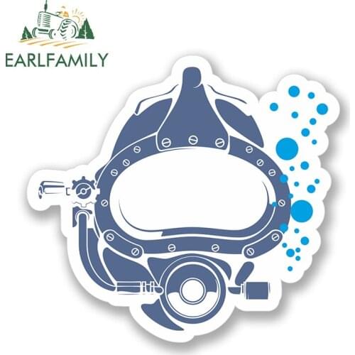 EARLFAMILY 13cm x 12cm Scuba Diver Sticker Car Bike Laptop Helmet Decal Diving Mask Car Stickers Waterproof Bumper Accessories