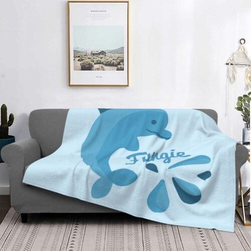 Fungie Dingle Dolphin Blankets Flannel Textile Decor Ocean Animal Super Warm Throw Blanket for Bedding Couch Bedding Throws