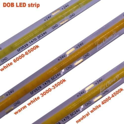 DC12V/24V High Density COB Led Flexible Strip Light warm white / Cool white/Neutral white for Cupboard Wardrobe Decor IP30