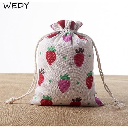Cotton Linnen Drawstring Bag Customized Logo Size Jewelry Storage Bag Women Coins Keys Cosmetic Drawstring Pouch Bag Organizer