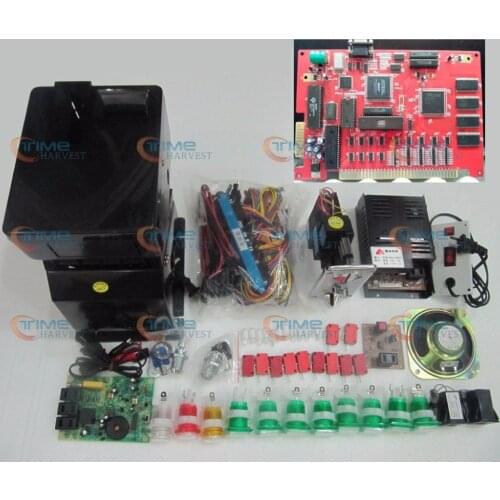 Solt game kits with the 7 in 1 PCB Coinhopper Coin acceptor Buttons harness .etc for casino slot game machine same as the photo