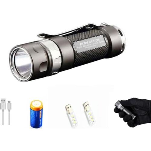 JetBeam Update RRT01 RAPTOR 1LM-950LM Stepless Dimming Brightness New Added Tail Tactical Switch with Hidden Strobe SOS Function