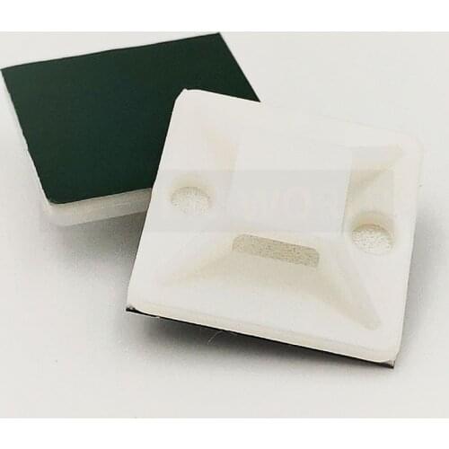 White Cable Base tie Mounts 20mmX20mm Self Adhesive Cable Wire Zip Tie Mounts Bases Wall Holder Fixing Seat Clamps 20-100PCS