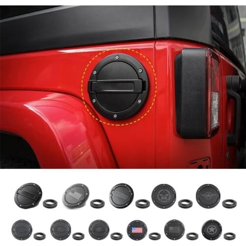 Car Tank Cover For Jeep JK Wrangler 2007-2017 ABS Aluminum alloy Car Exterior Gas Fuel Tank Cap Cover