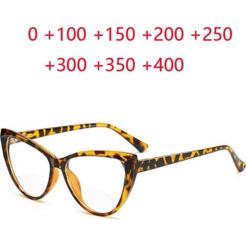 Power 0 +100 +150 To +400 Leopard Frame Cat Eye Hyperopia Eyeglasses Women Men Vintage Plus Degree Presbyopic Spectacles Elderly