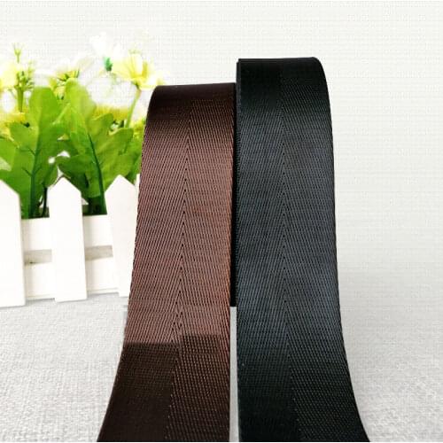 Hot 3 Yards 32mm High Quality Black Brown Strap Nylon Webbing Herringbone Pattern Knapsack Strapping Sewing Bag Belt Accessories