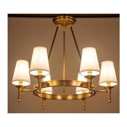 Full Copper Round Chandelier for Bedroom Kitchen Dining Room Living Room Modern Bronze Ceiling Chandelier Lighting Fixtures
