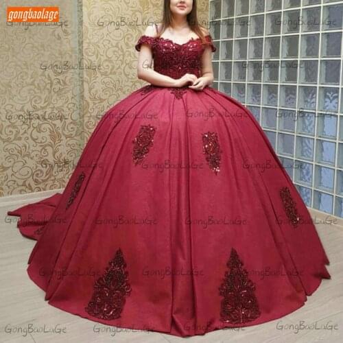 Fashion Burgundy Prom Dress Long Women 2021 Vestidos Formales Lace Up Appliqus Beaded Ball Gown Party Dresses Vestidos De Fiesta