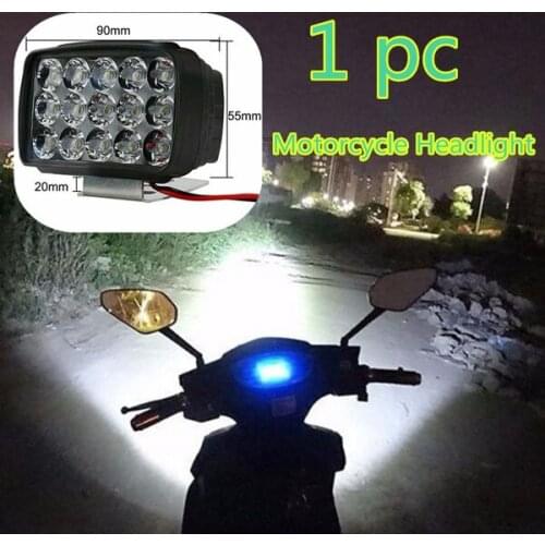 Motorcycle Headlight Spot Light 15 LED 1000LM Motos ATV UTV Scooter Lighting