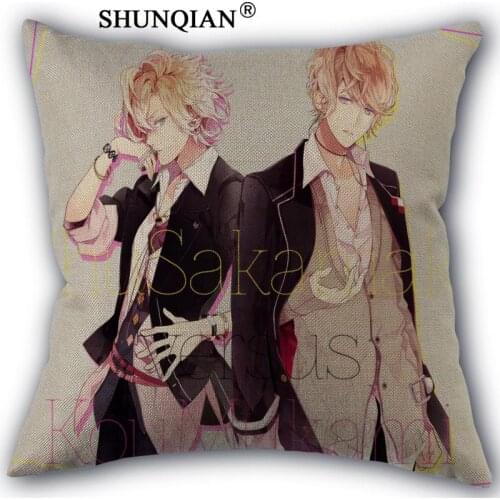 Diabolik lovers Pillow Cover Custom Cotton Linen Decorative Pillows Covers Case For Textiles Chair 45x45cm one side A1017