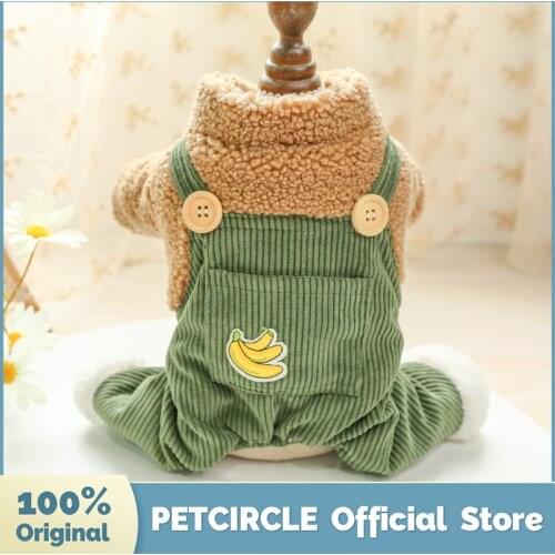 PETCIRCLE Dog Puppy Clothes Banana Warm & Thick Overalls Fit Small&Medium Dog Pet Cat Winter Pet Cute Costume Dog Cloth Pet Coat