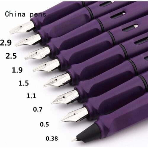 New Listing purple 0.38/ 0.5/0.7/1.1/1.5/1.9/2.5/2.9mm Nib ink pens for writing school Student office stationery Fountain Pen