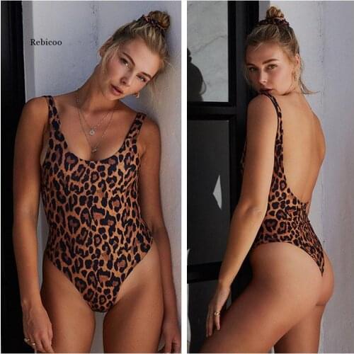 Sexy Swimwear Women Swimsuit Push Up Monokini One Piece Suit Print Leopard Bathing Suits Female Beachwear Swim Beach Summer